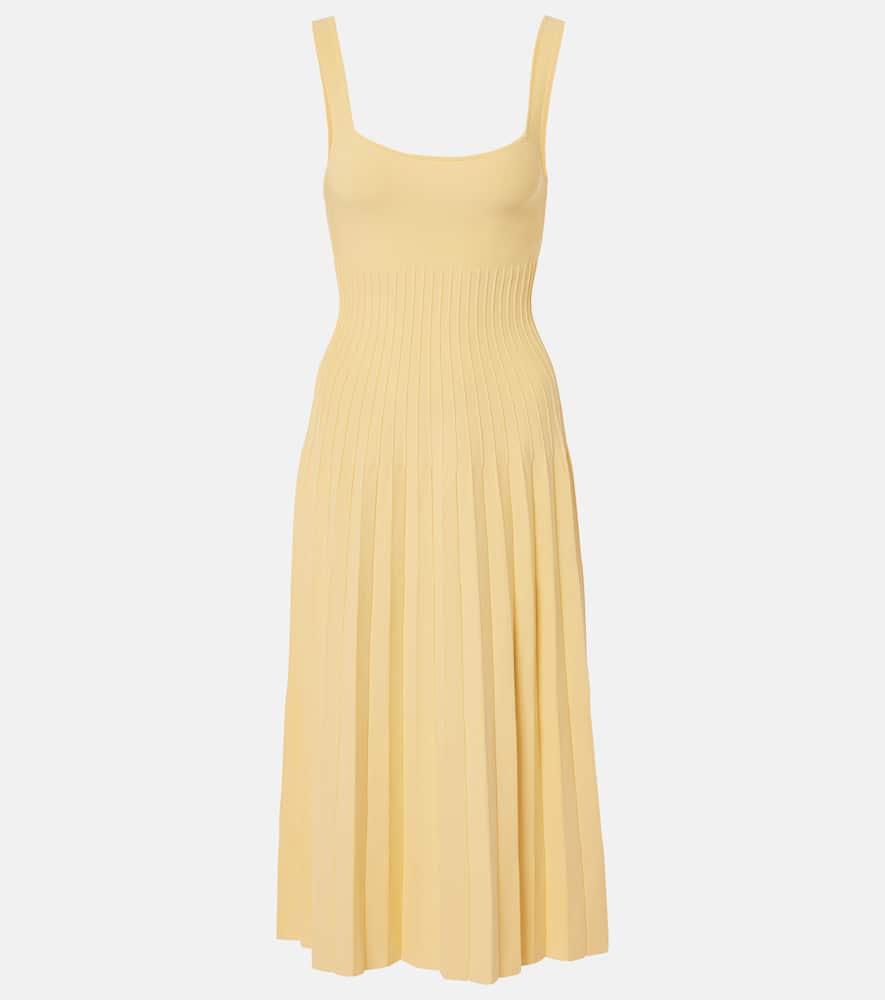 staud ellison pleated midi dress