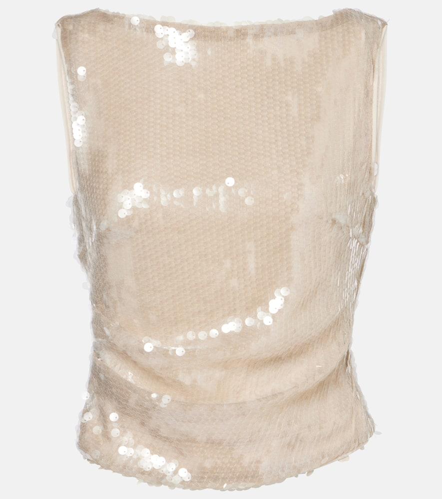 staud eton sequined top