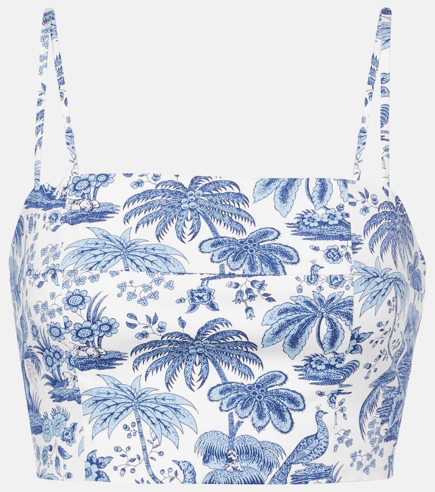 staud federico printed cotton crop top