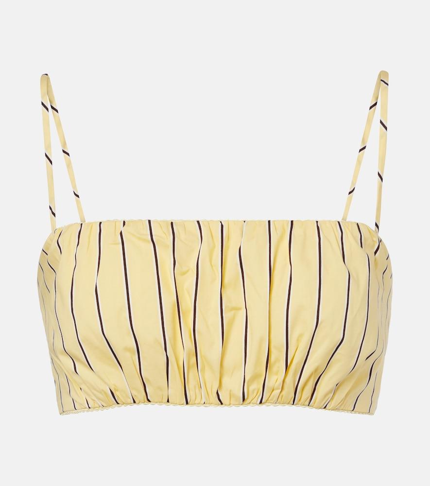 staud fiore striped cotton crop top