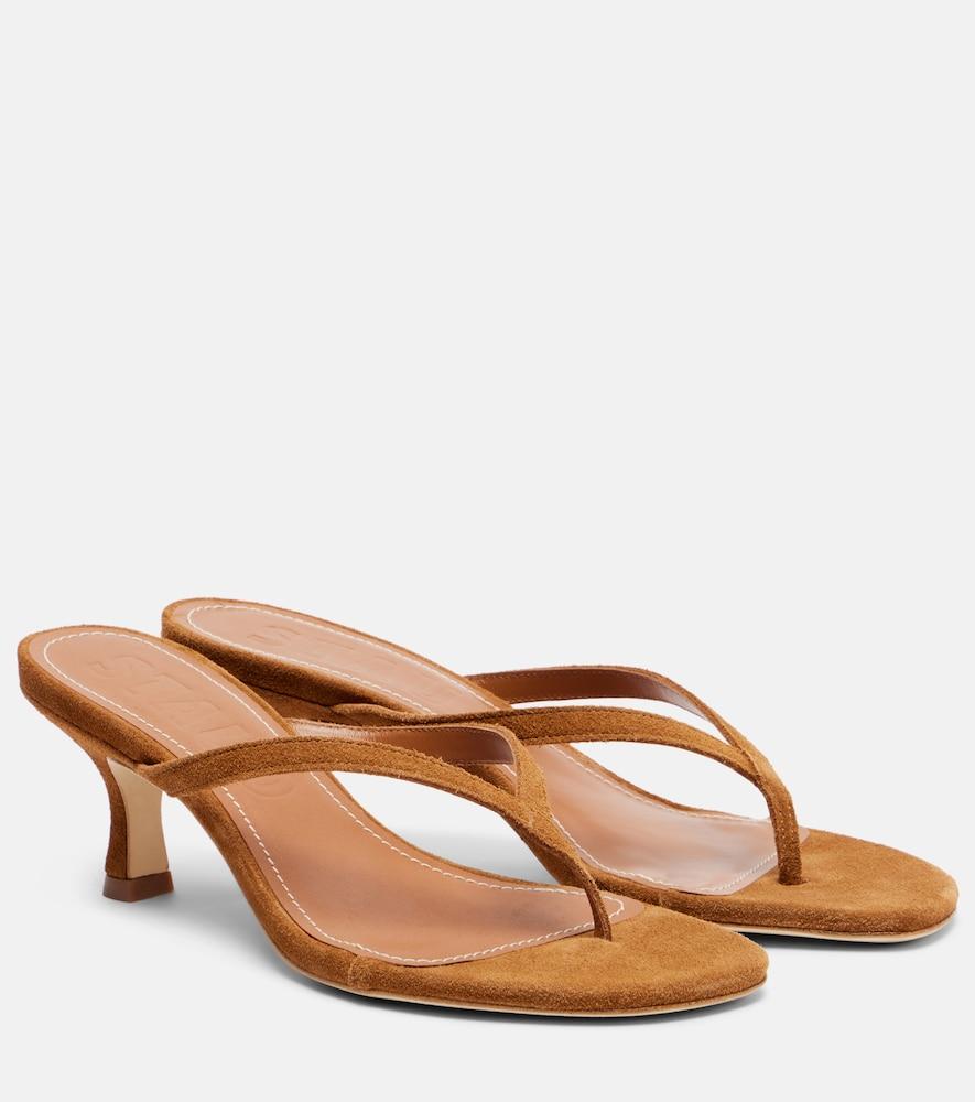 staud freja 60 suede thong sandals
