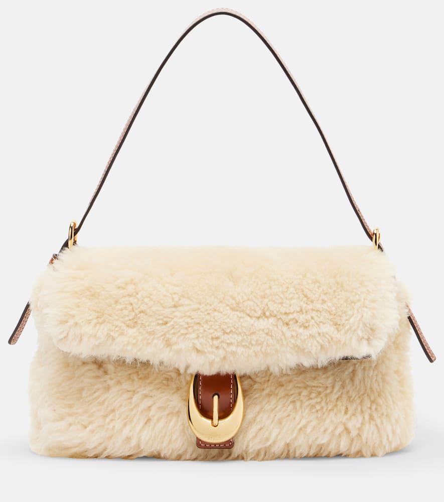 staud harlow shearling shoulder bag