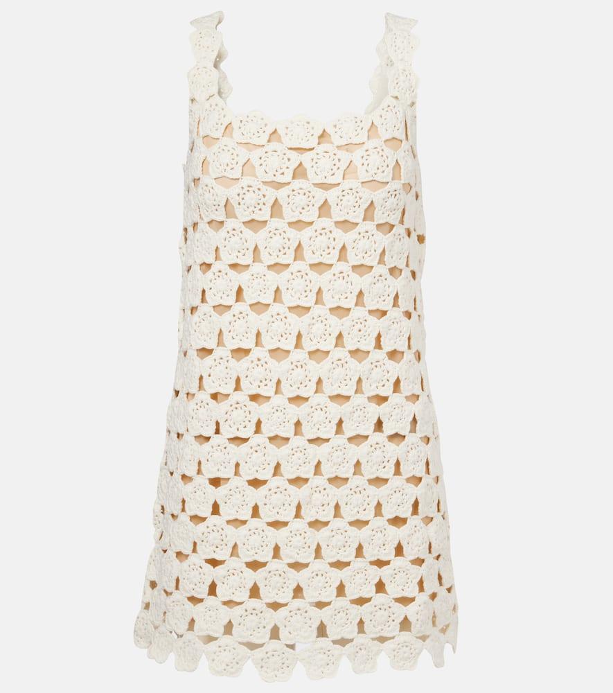 staud hoya floral crochet cotton minidress