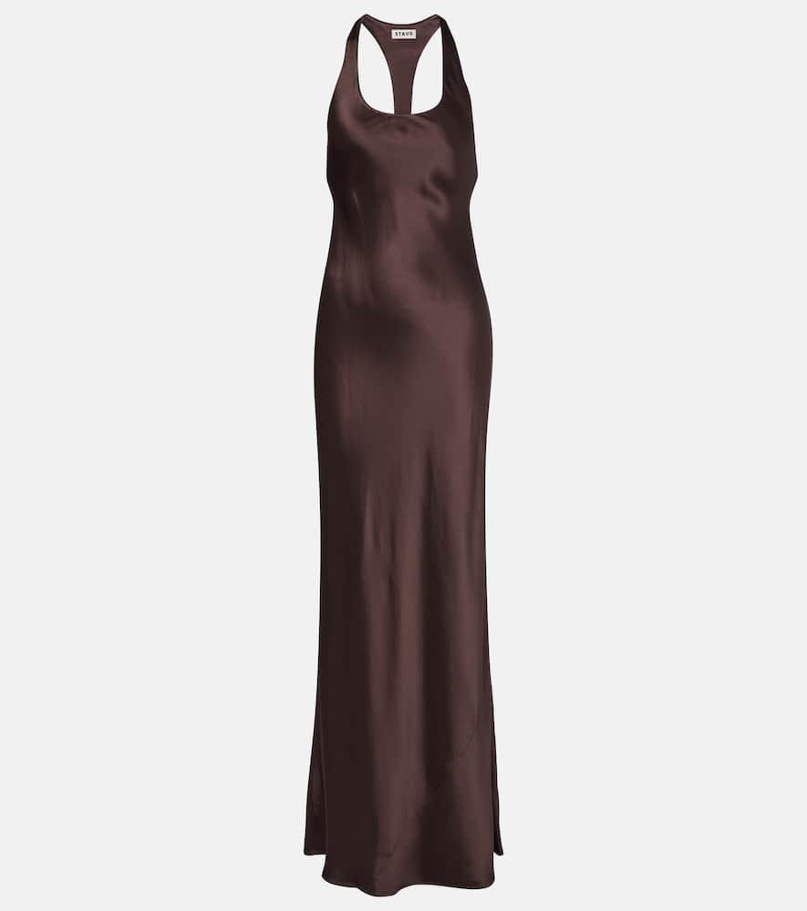 staud juanita satin gown