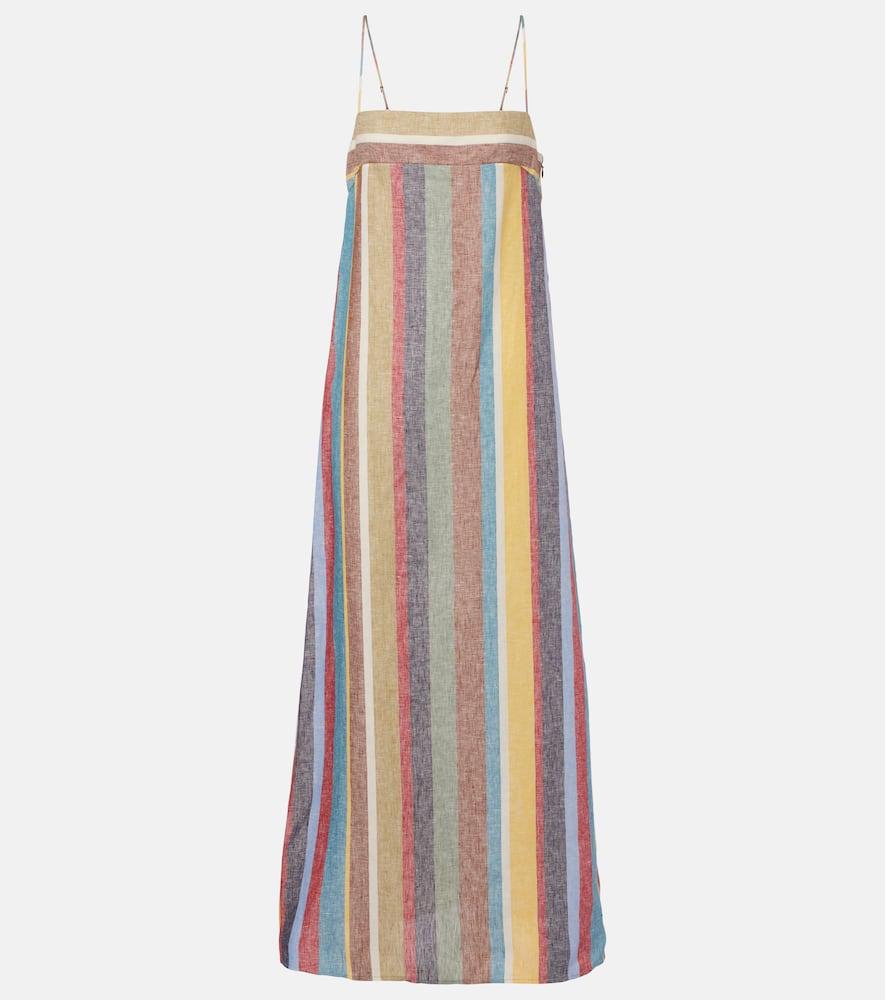staud laura striped linen maxi dress