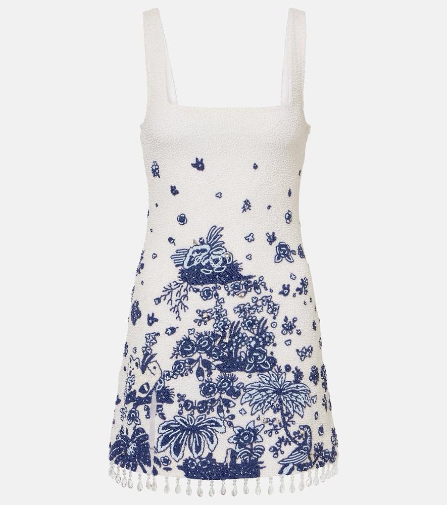 staud le sable fringed beaded minidress