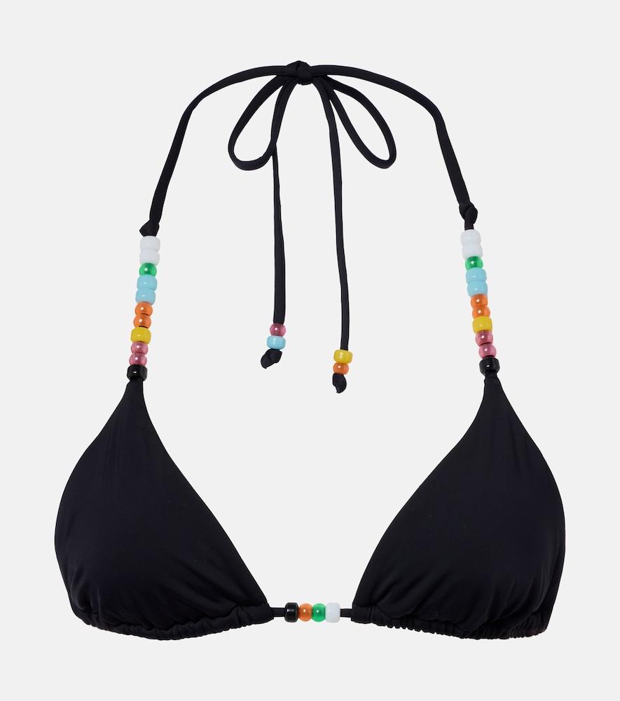 staud lido beaded bikini top