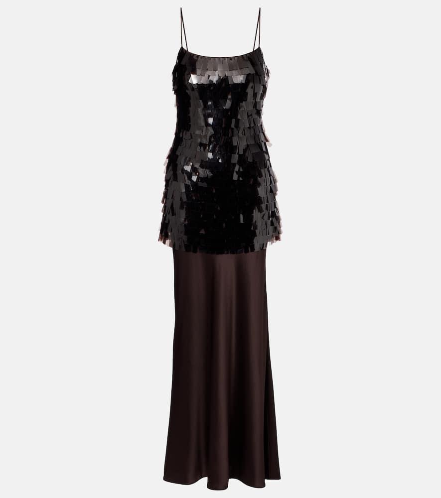 staud mesa sequined satin gown