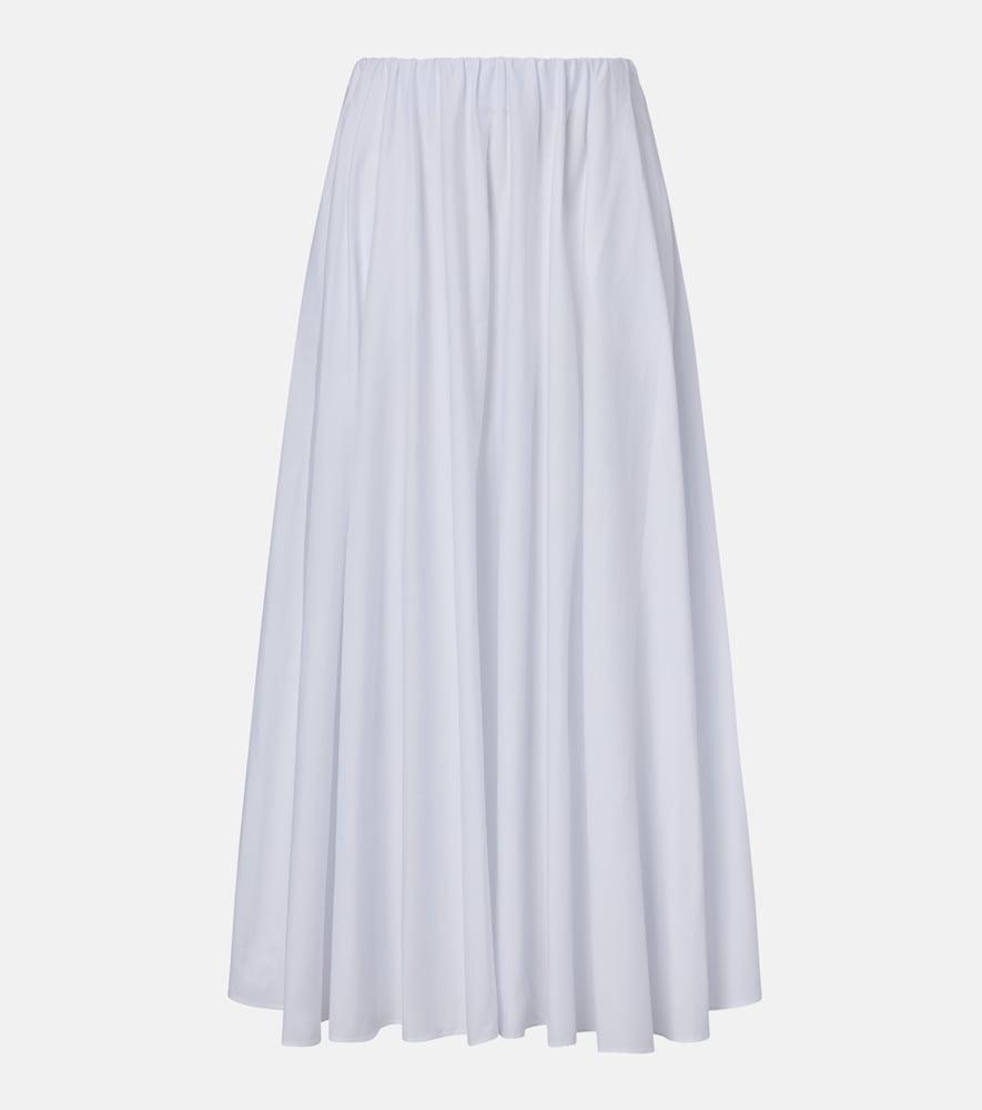 staud milano pleated cotton maxi skirt