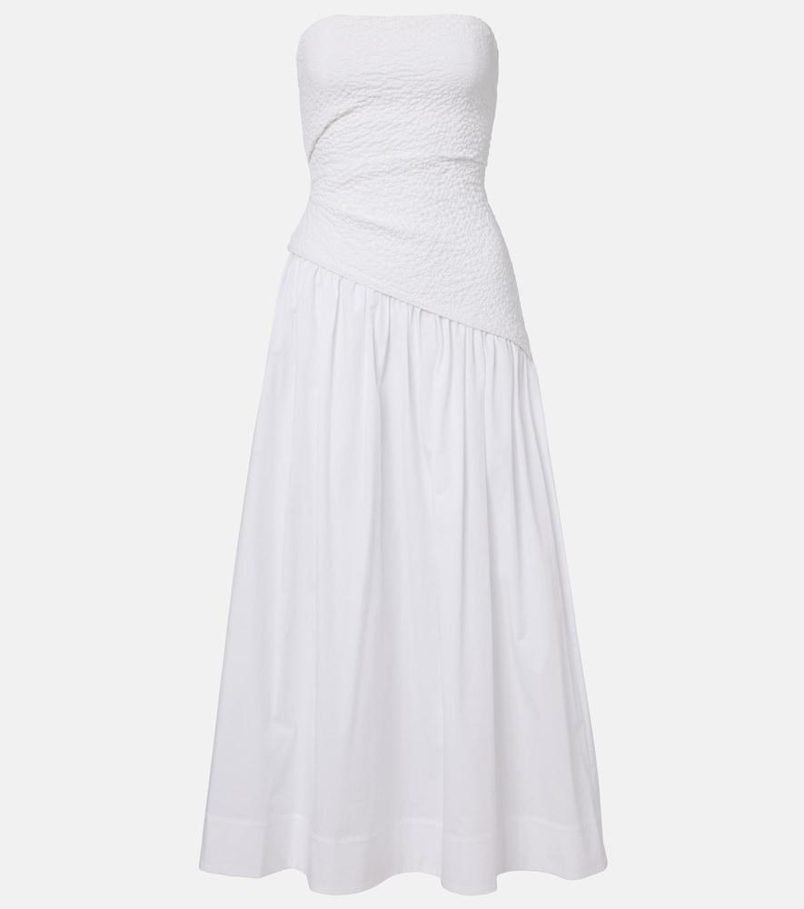 staud nia cotton midi dress