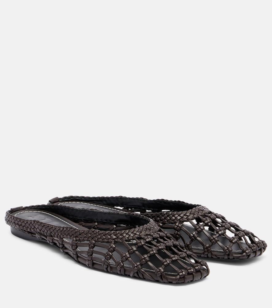 staud otto woven leather mules