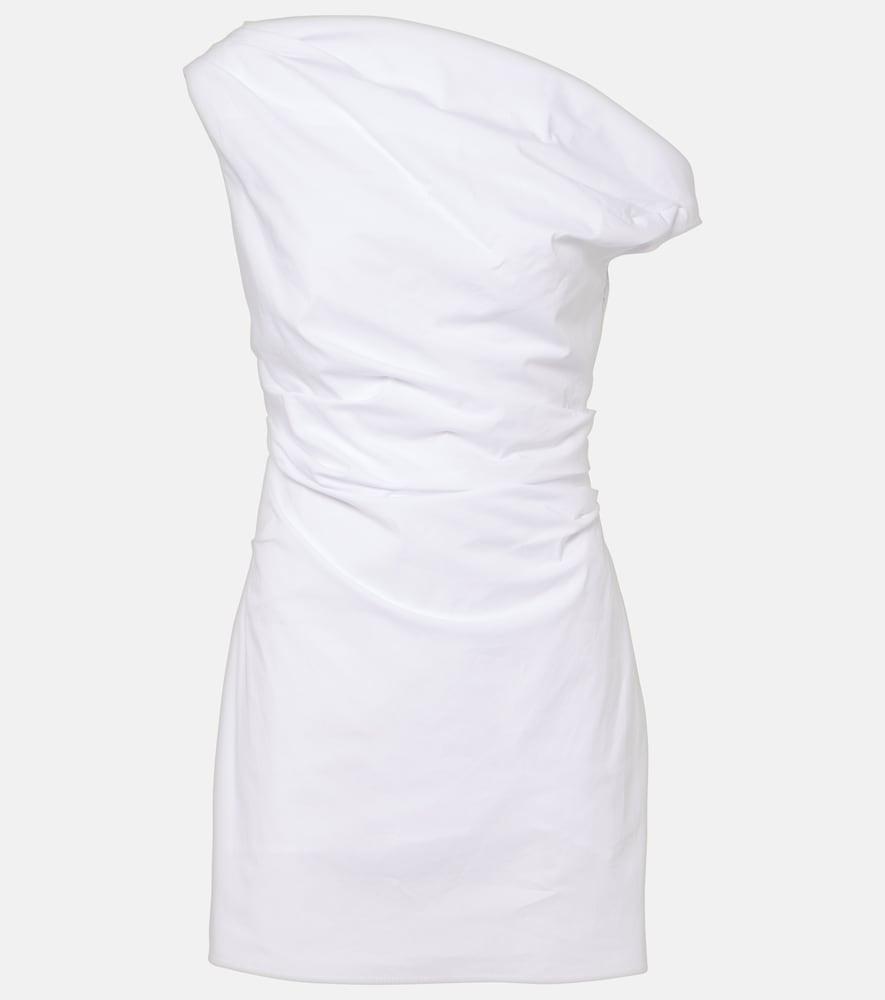 staud phare draped cotton minidress
