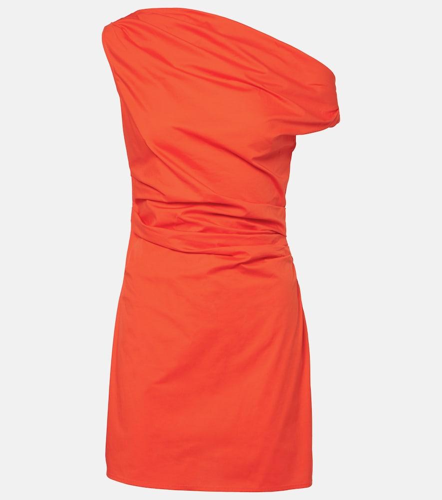 staud phare draped cotton minidress