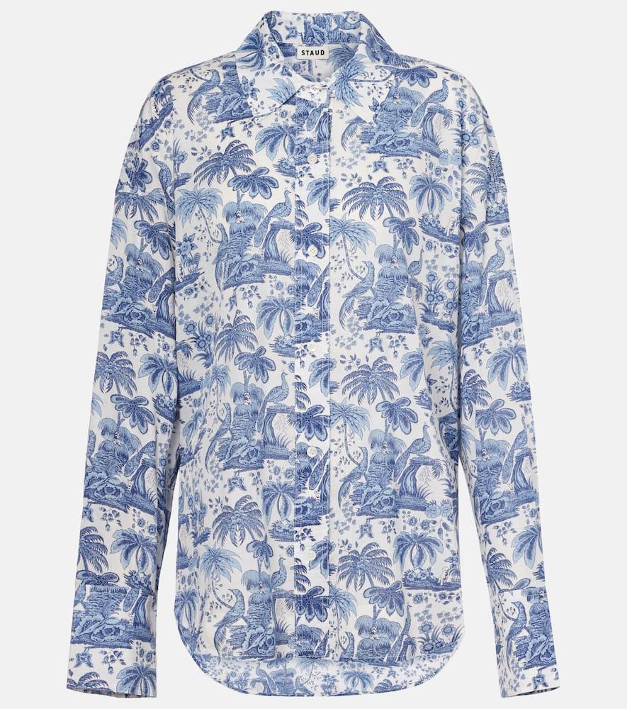 staud printed cotton voile shirt