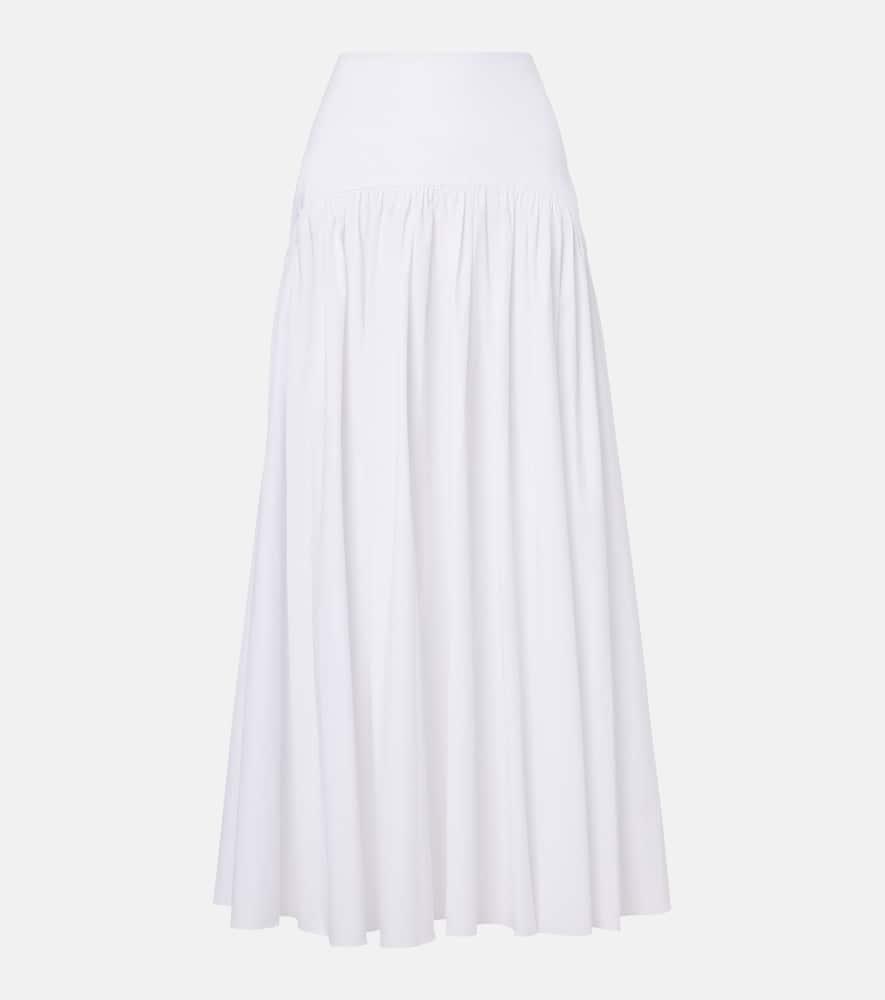 staud procida cotton poplin maxi skirt