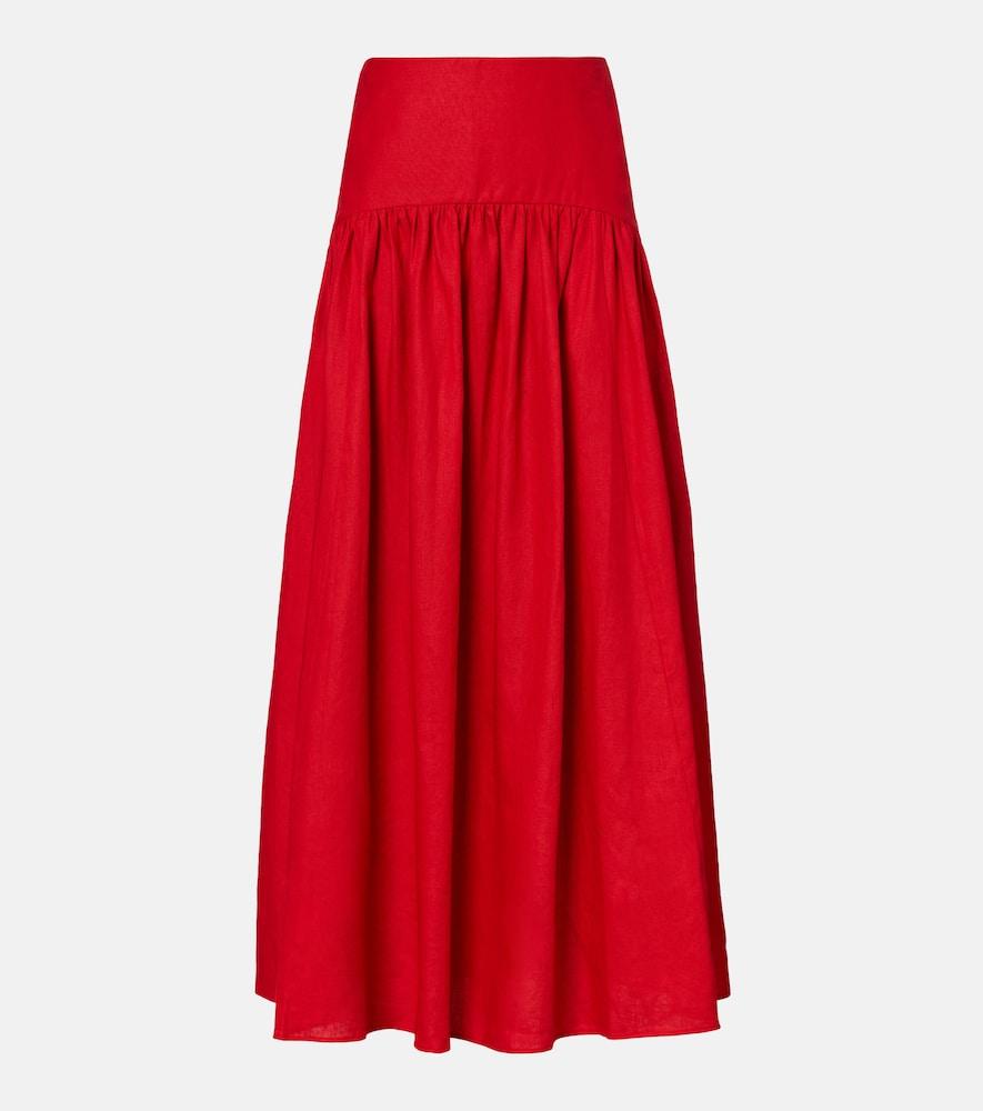 staud procida linen maxi skirt