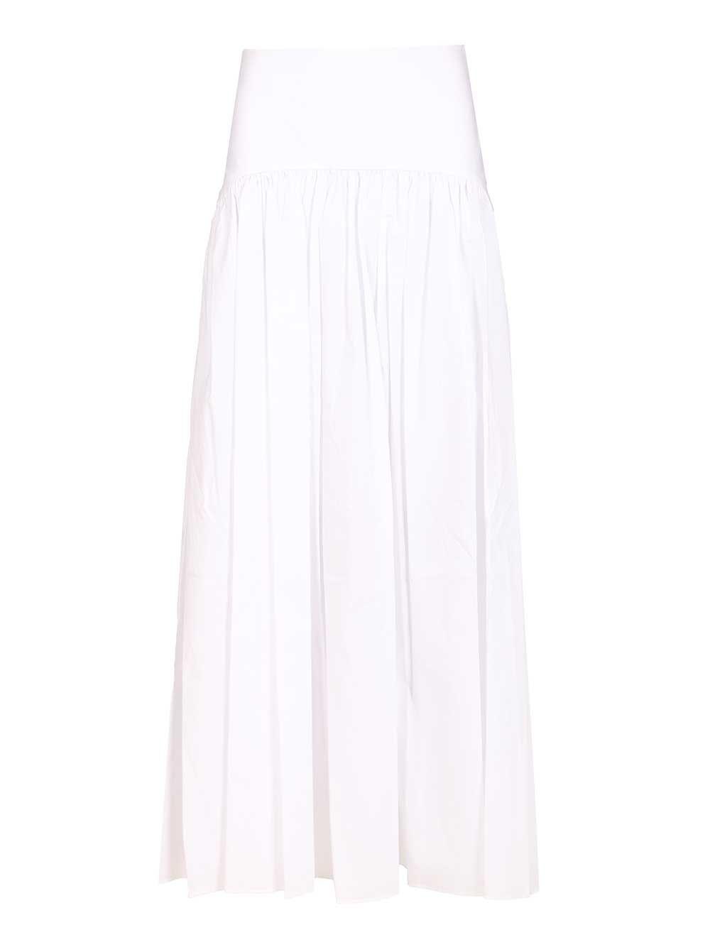 staud procida skirt in cotton poplin white co ea - women