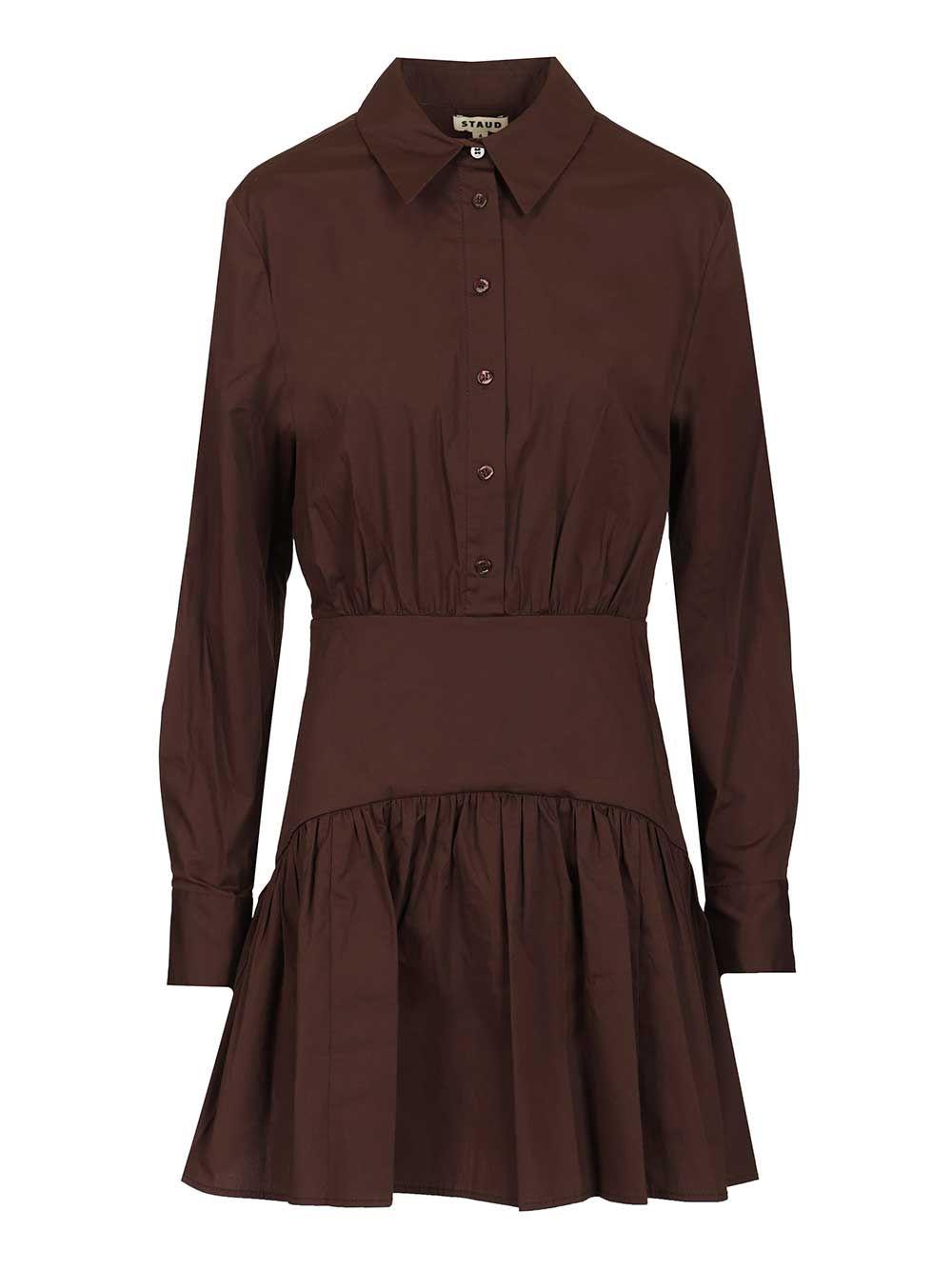 staud rocco mini dress brown co ea - women