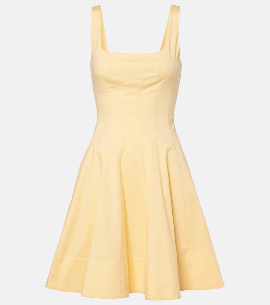 staud romy gathered cotton minidress