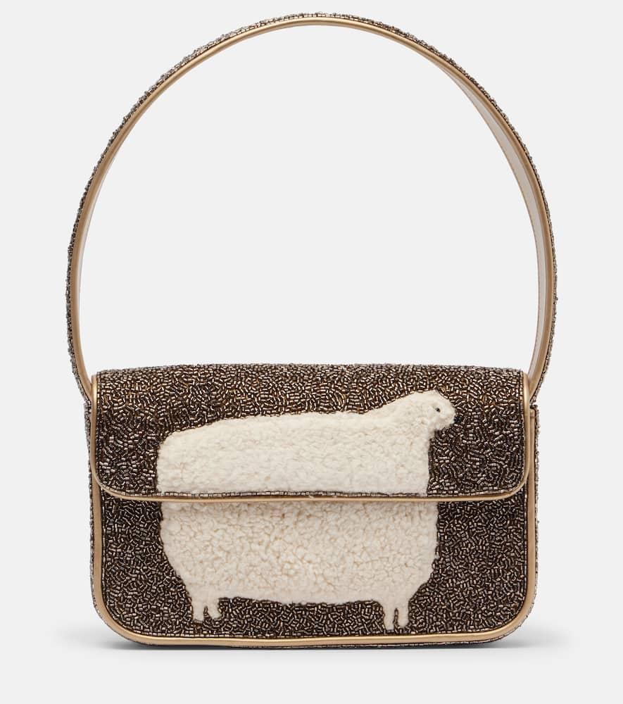 staud tommy beaded shoulder bag