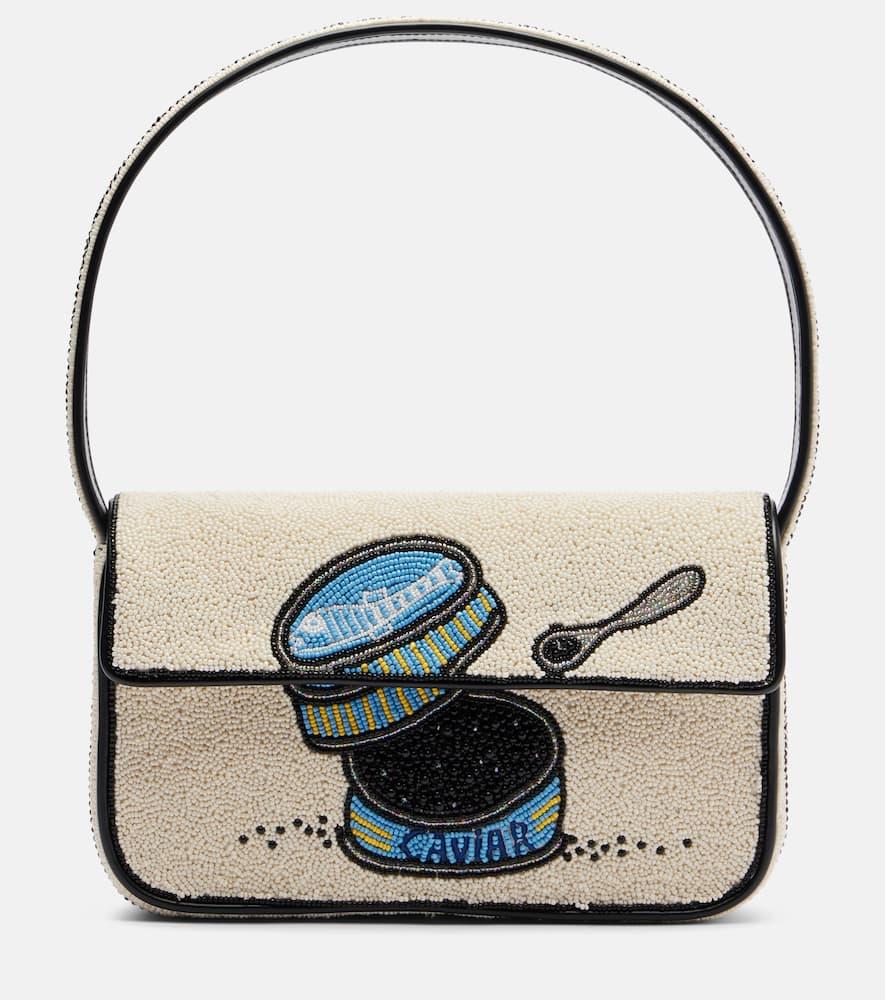 staud tommy beaded shoulder bag