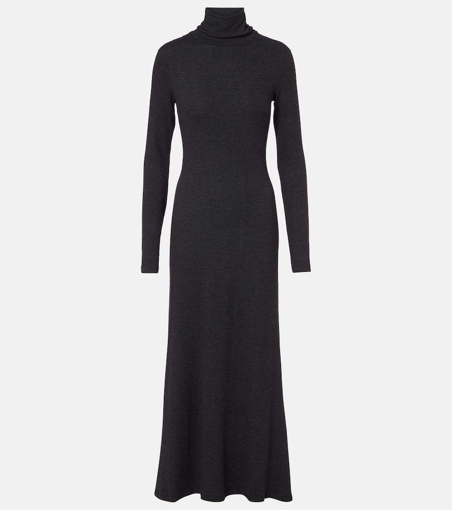 staud vanya turtleneck jersey maxi dress