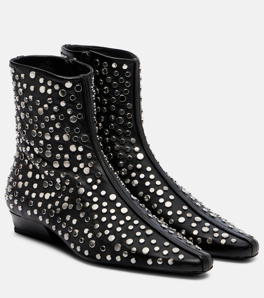 staud wally studded leather ankle boots