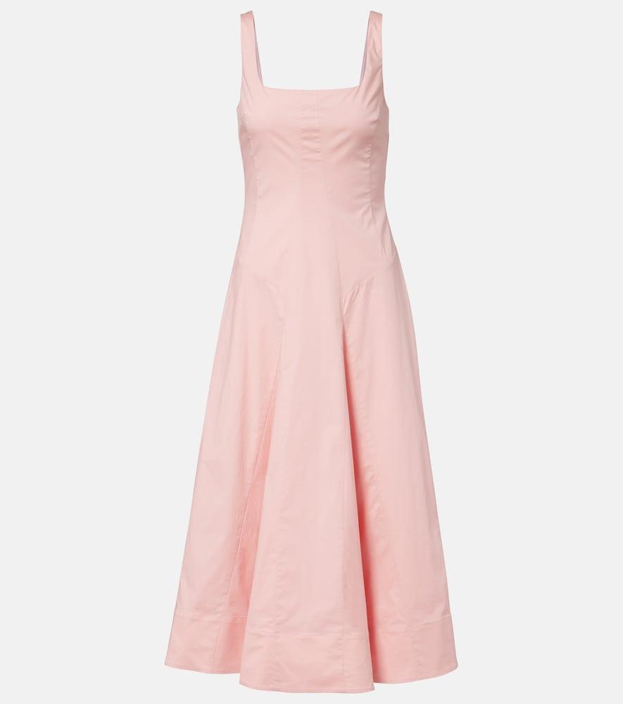 staud willow cotton midi dress