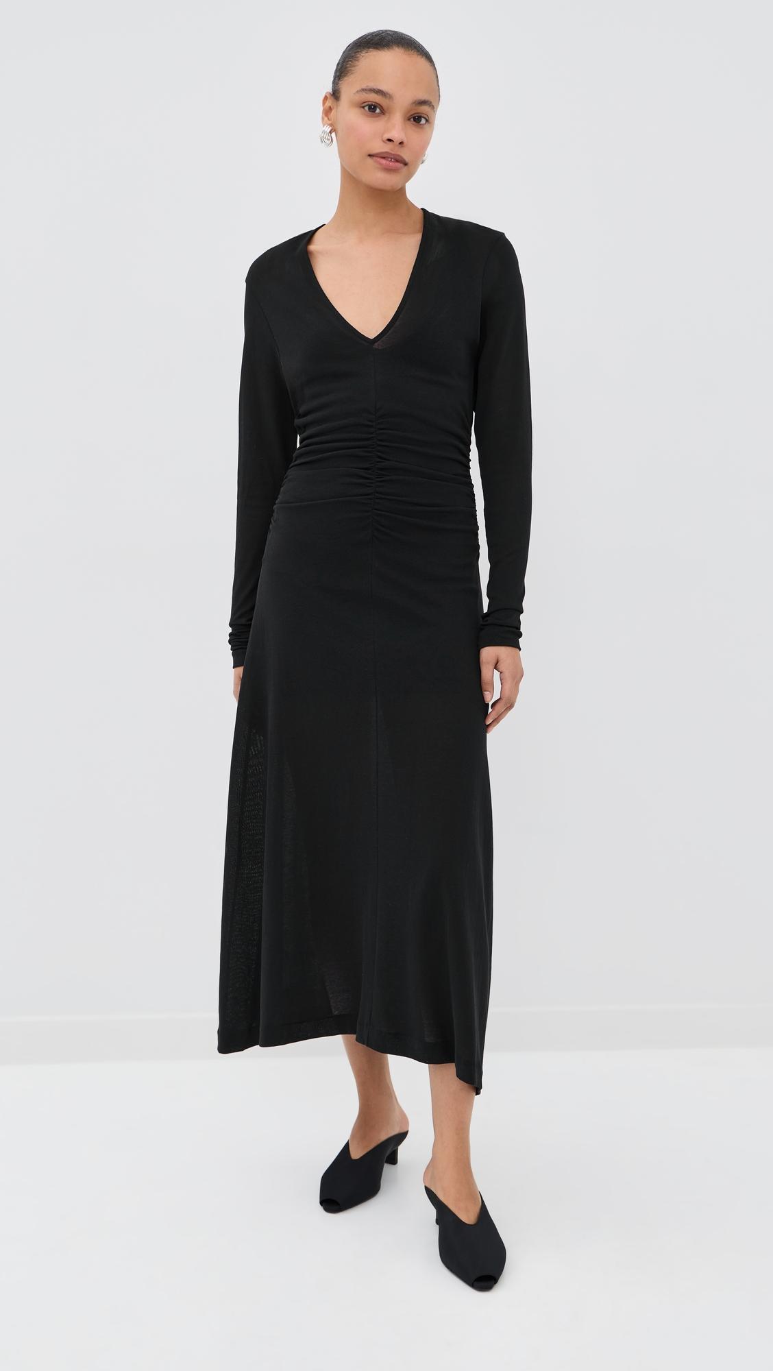 steep v neck dress