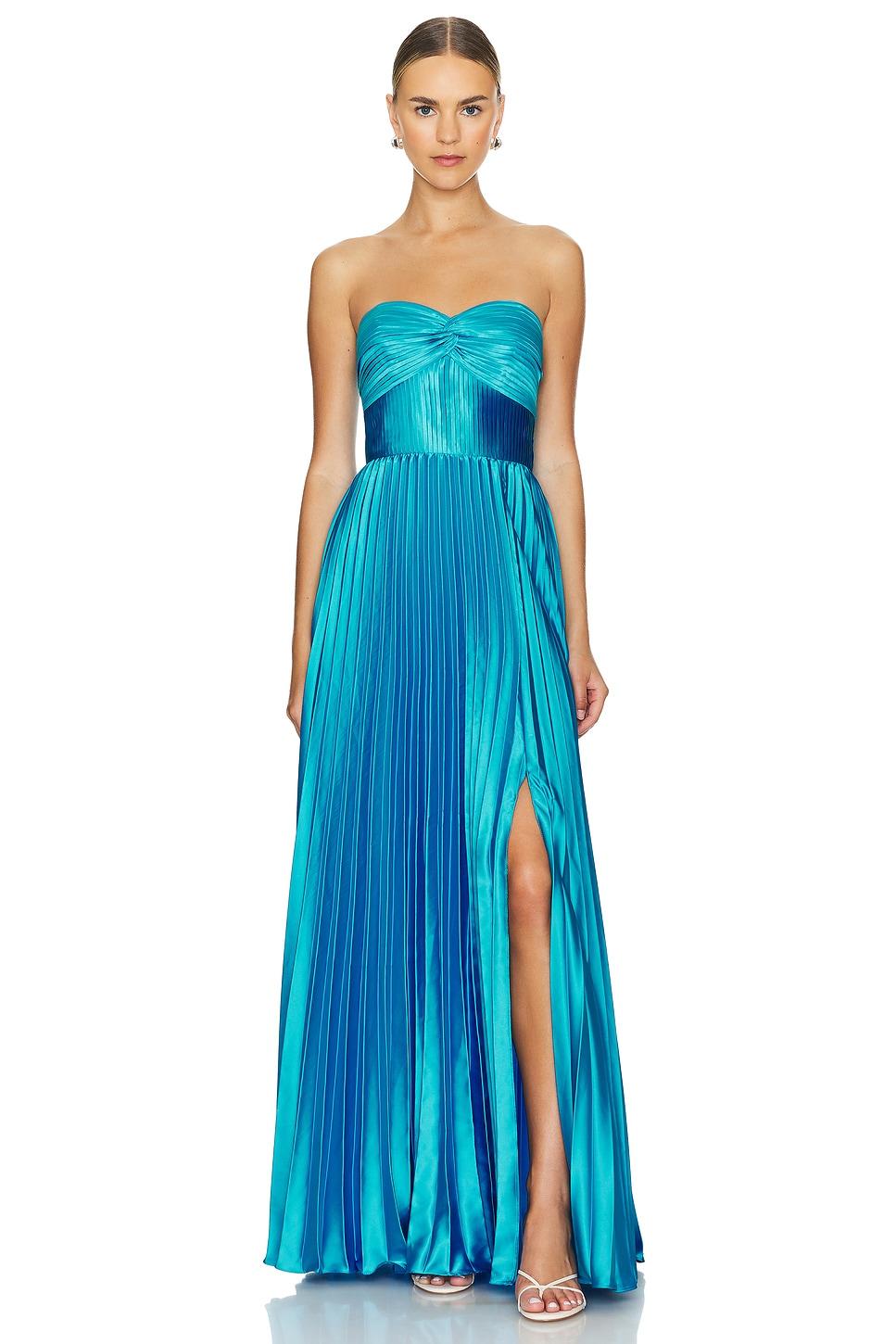 stef pleated gown