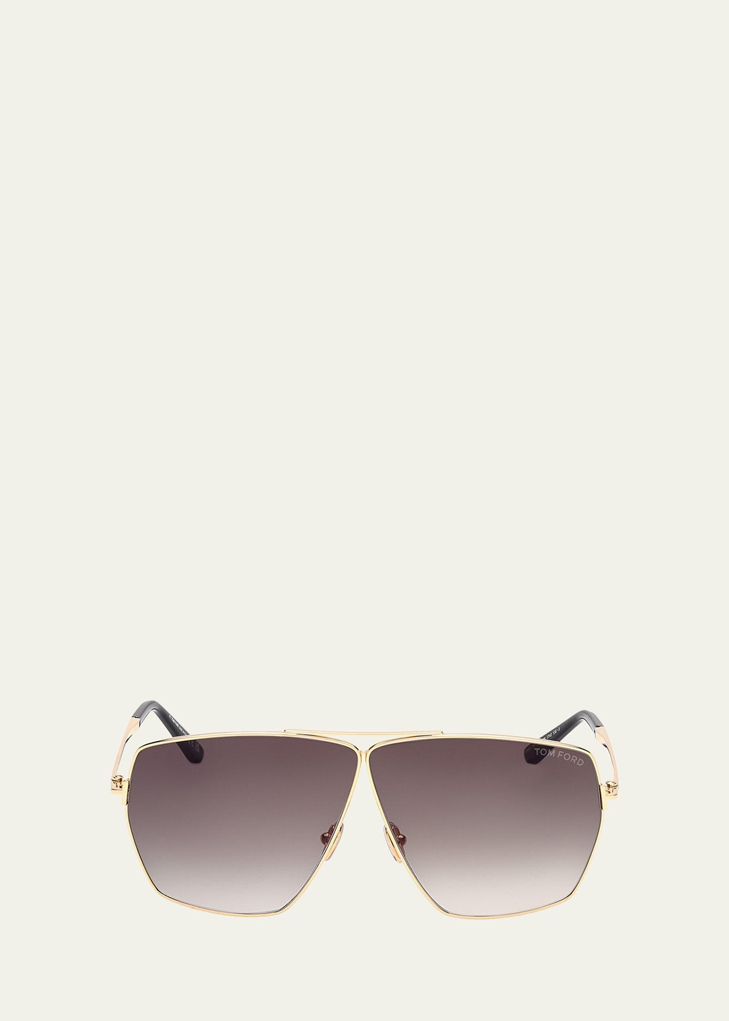 stella aviator square metal sunglasses