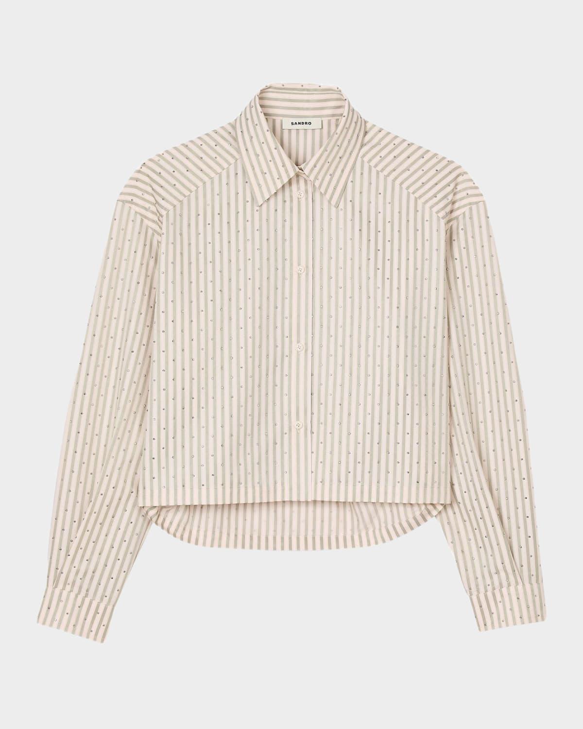 stella embellished striped shirt