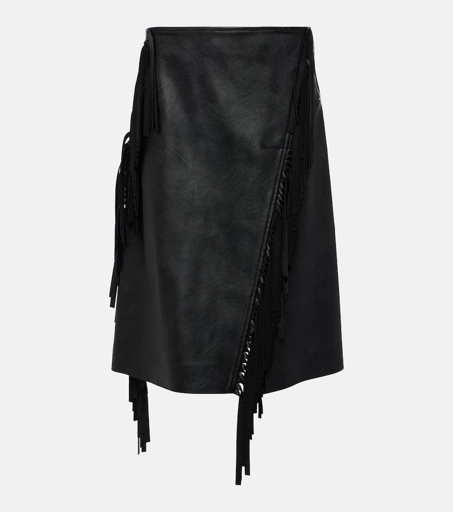 stella mccartney alter mat faux leather midi skirt