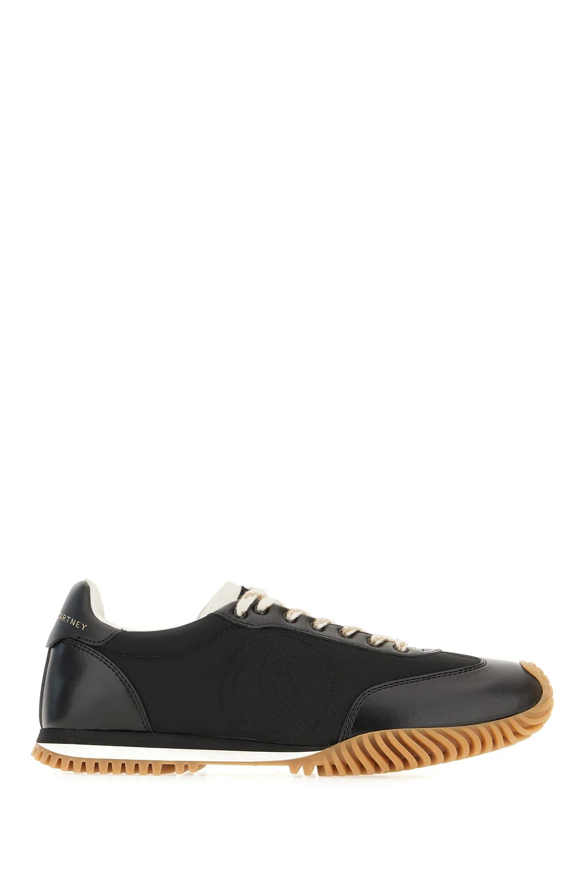 stella mccartney black fabric s-wave sneakers