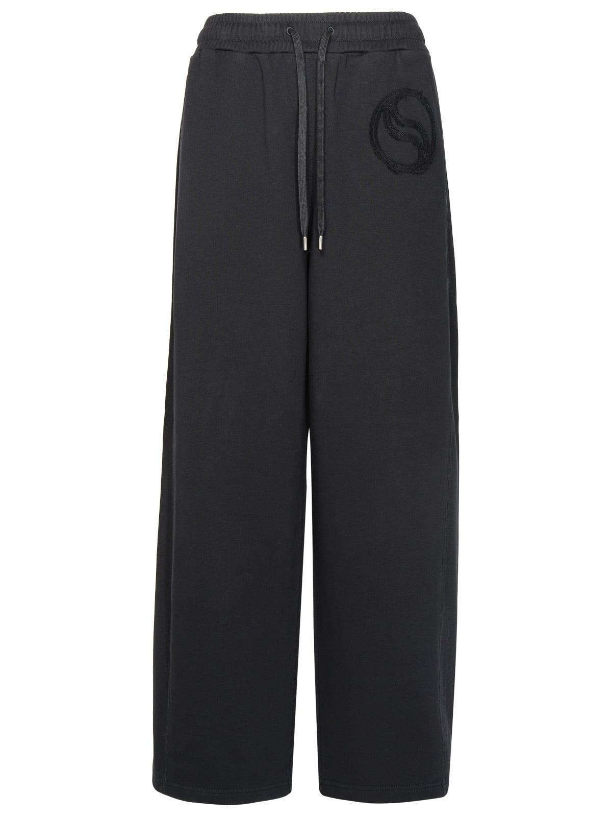 stella mccartney black organic cotton joggers