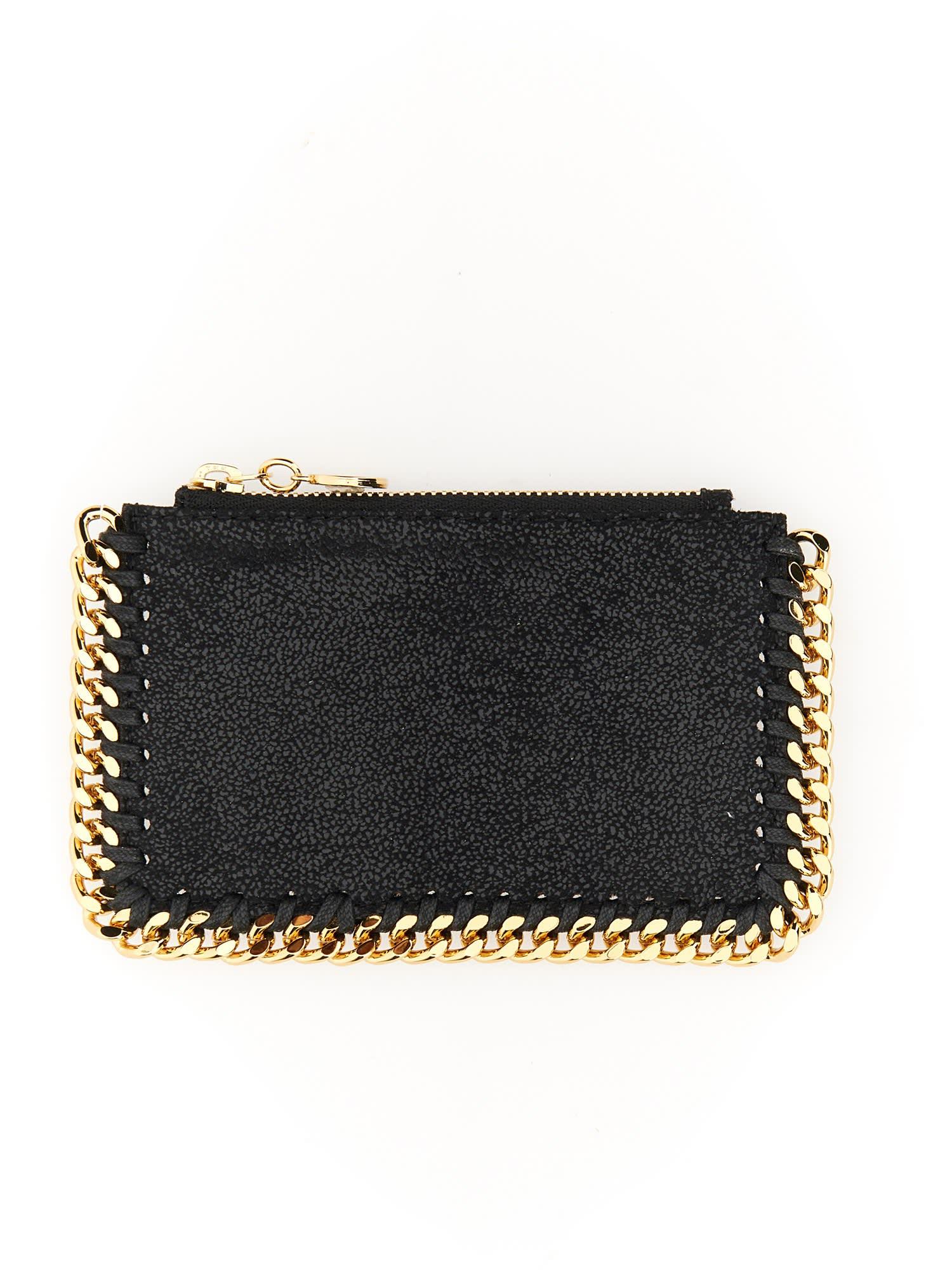 stella mccartney black shaggy deer falabella card holder