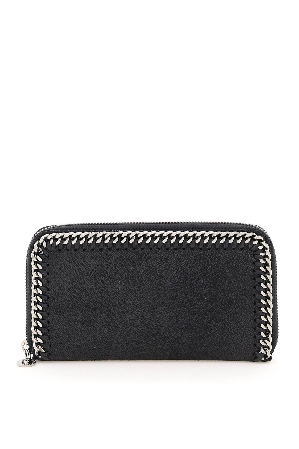 stella mccartney black shaggy deer falabella wallet