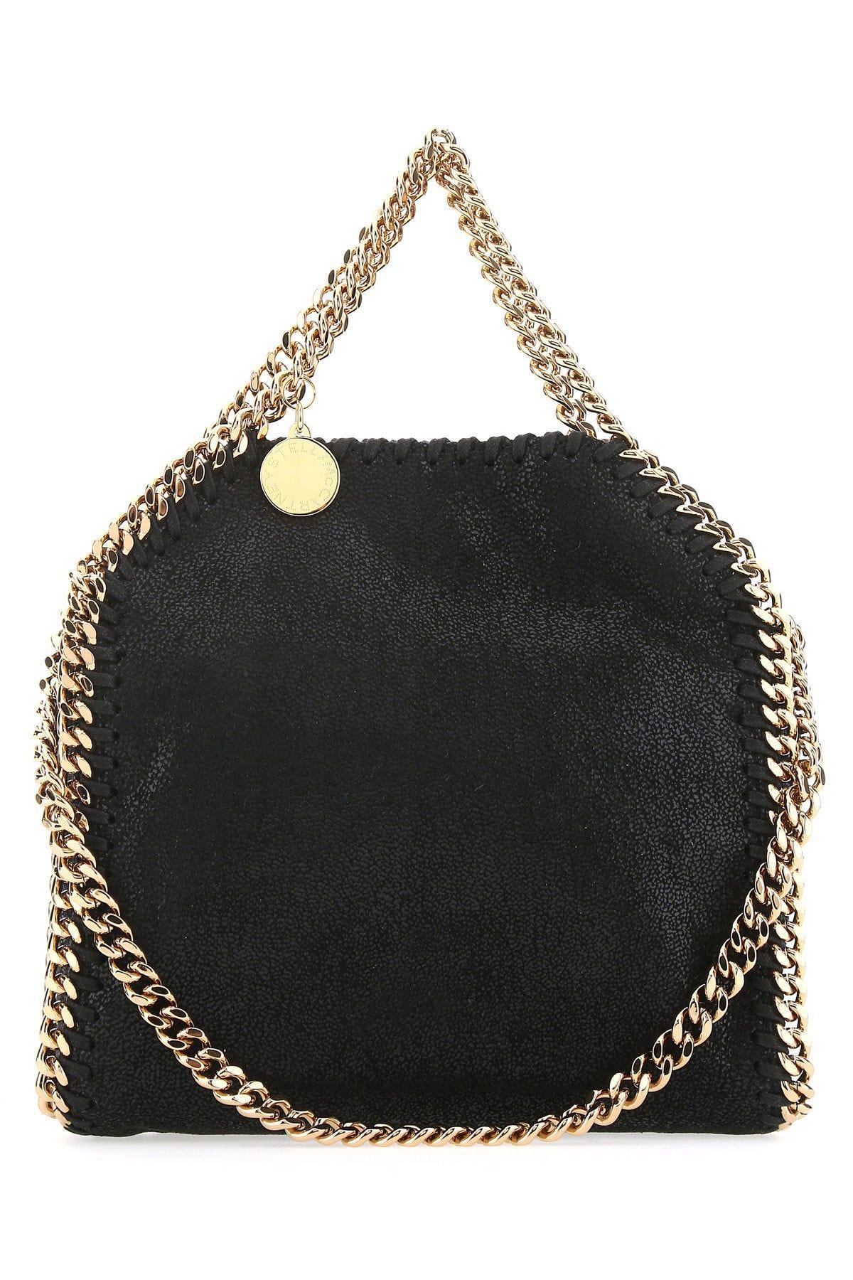 stella mccartney black shaggy deer micro falabella handbag