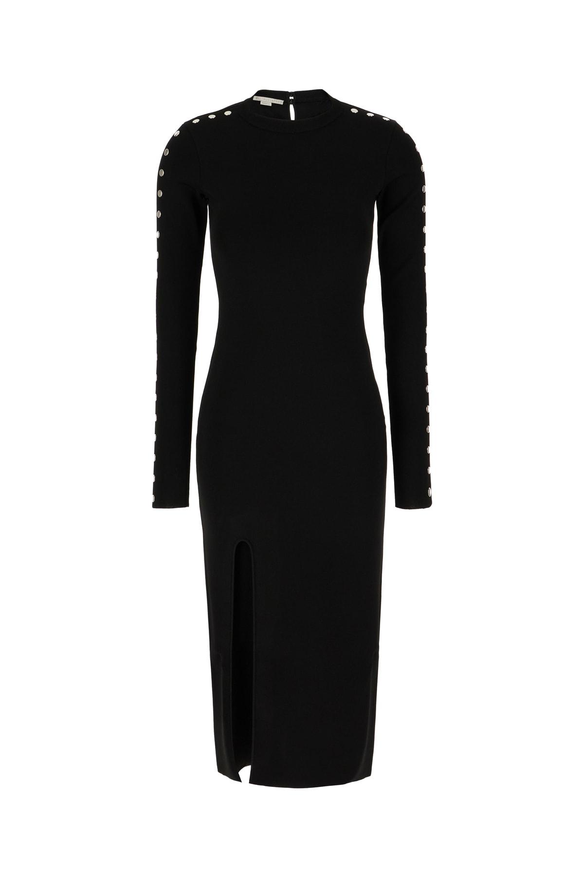 stella mccartney black viscose blend dress