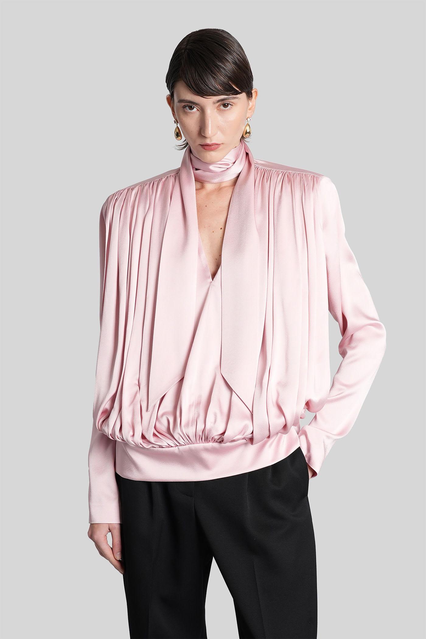 stella mccartney blouse in rose-pink acetate