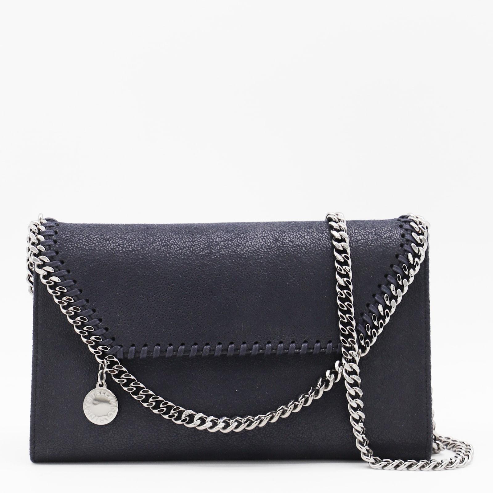 stella mccartney blue faux leather falabella shoulder bag