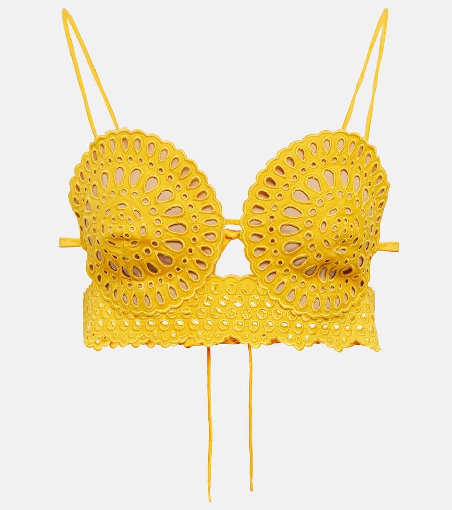 stella mccartney broderie anglaise crop top