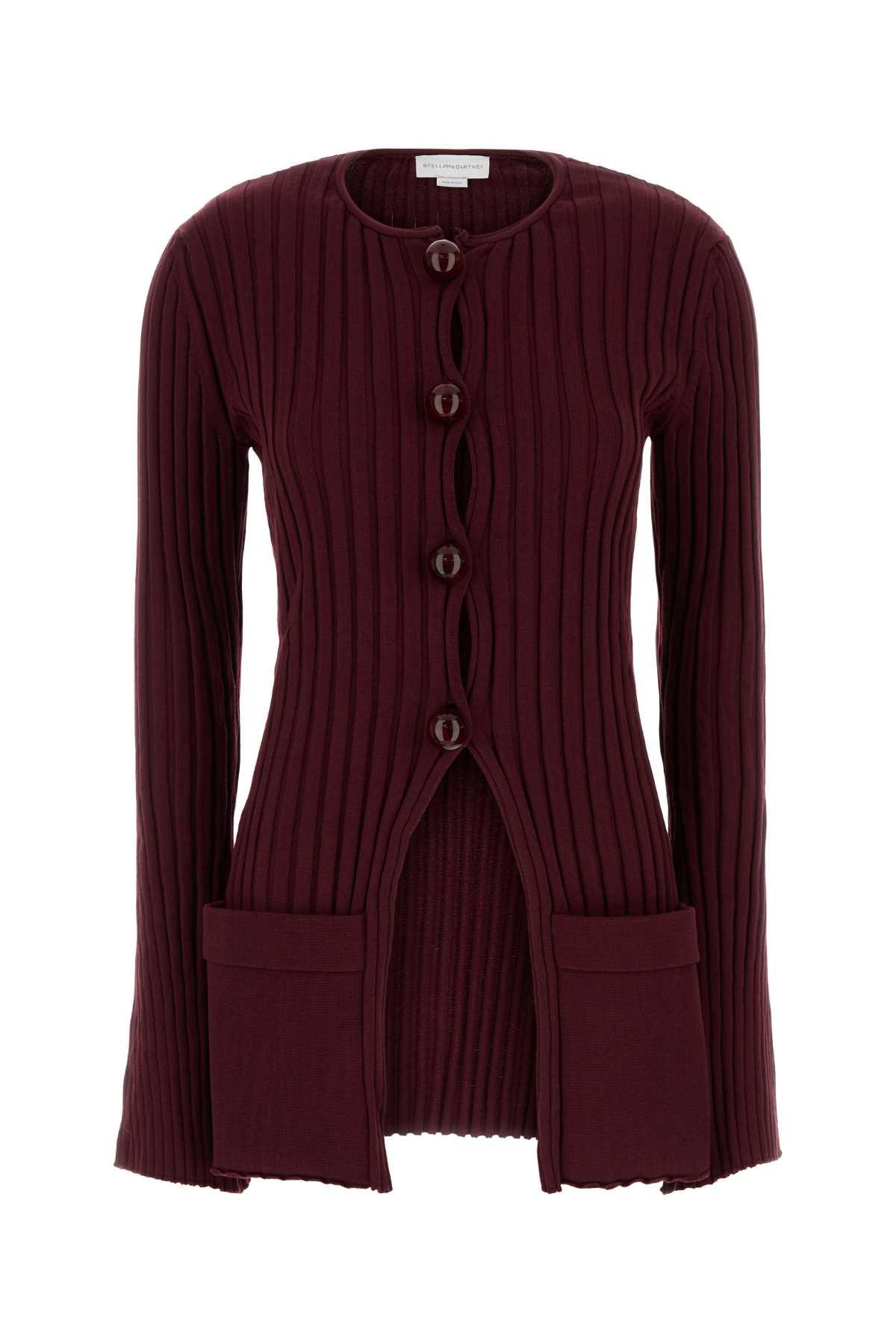 stella mccartney burgundy cotton cardigan