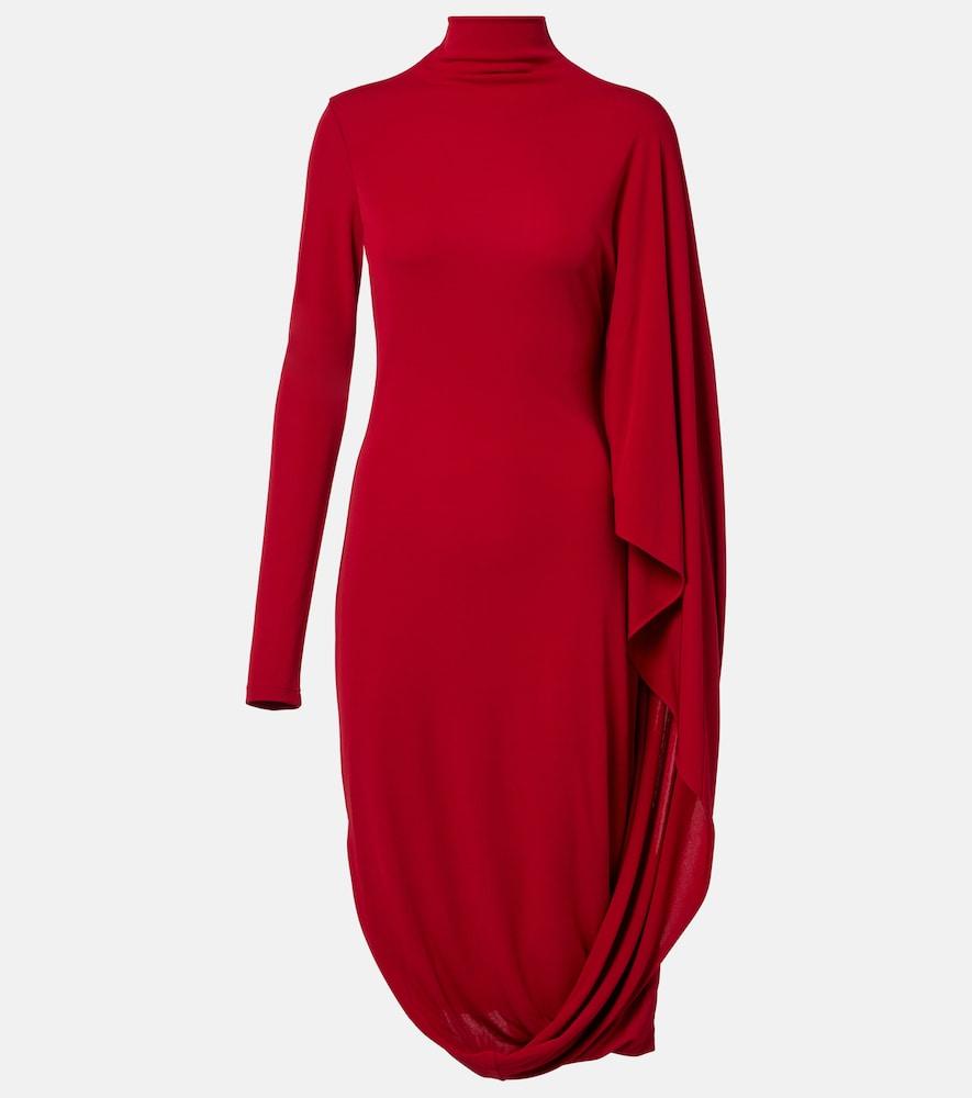 stella mccartney caped crêpe jersey minidress