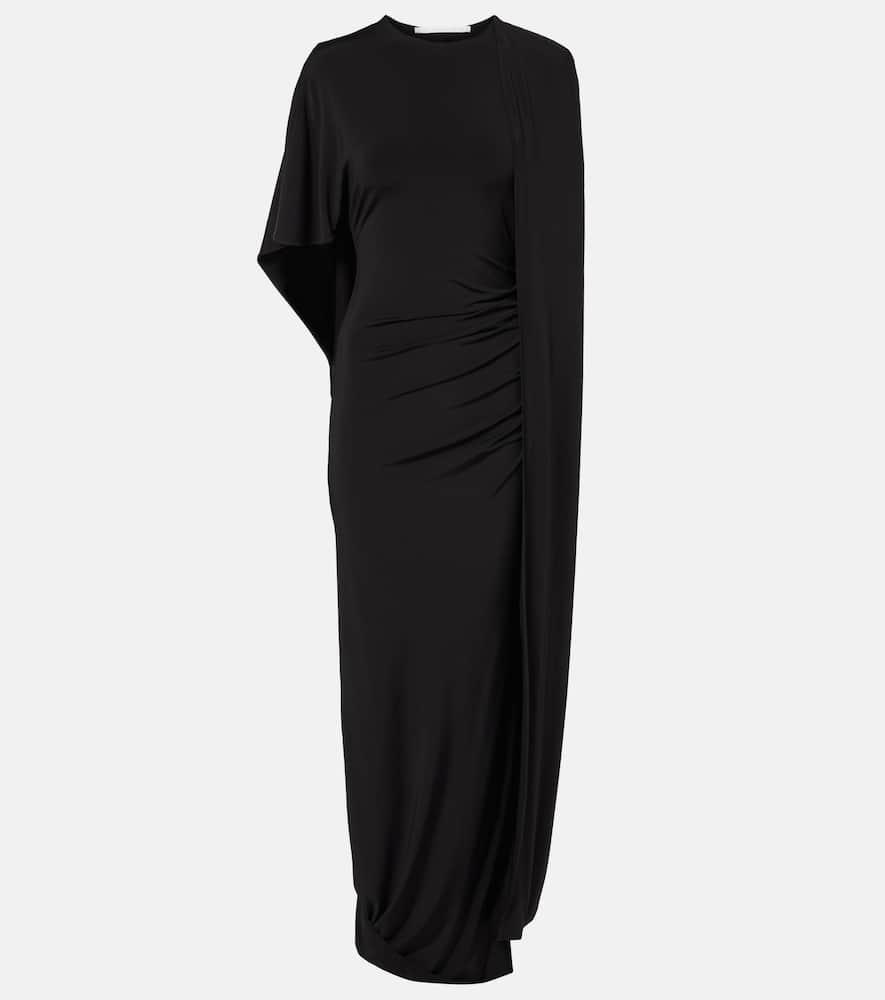 stella mccartney caped ruched gown