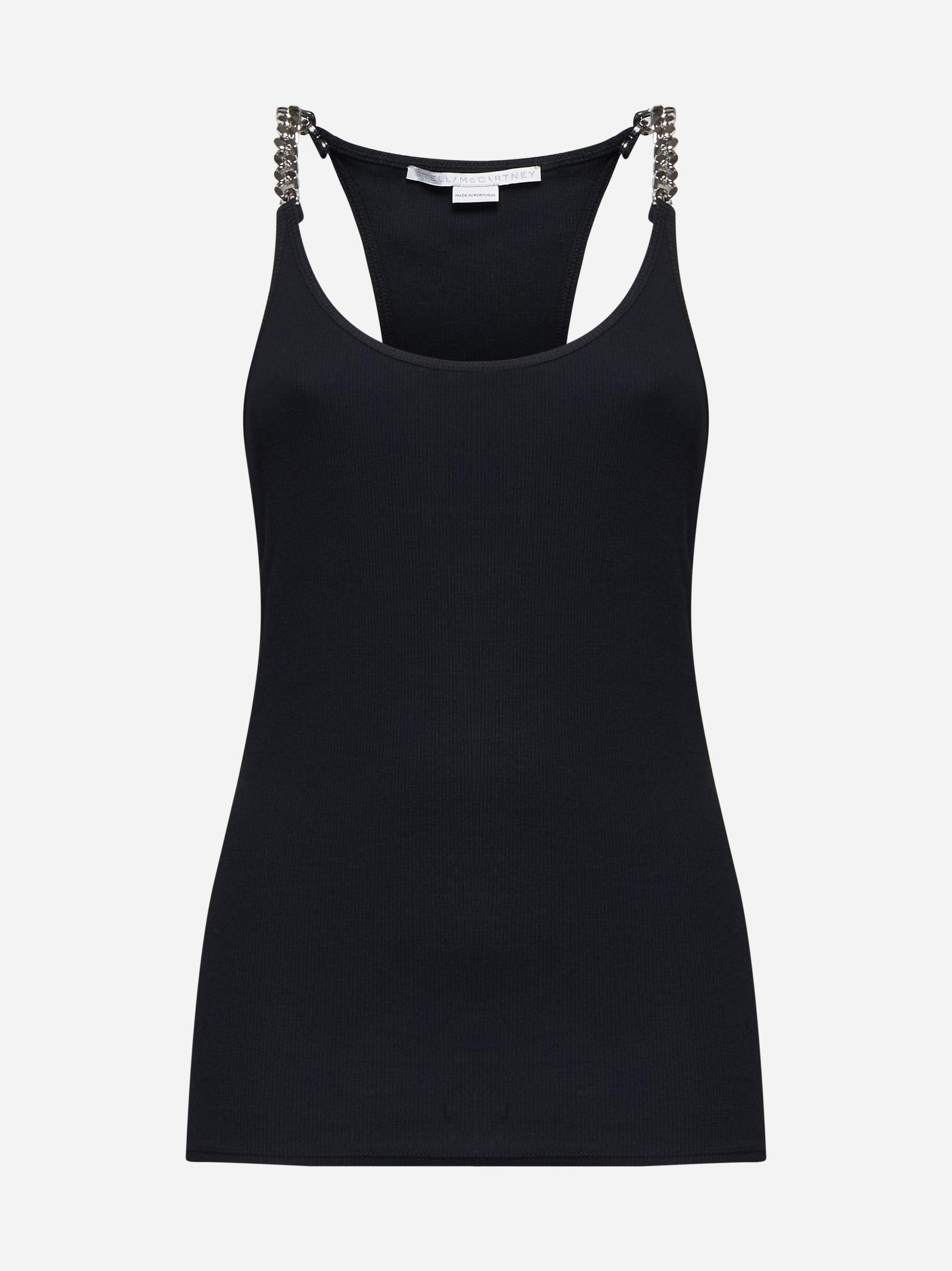 stella mccartney chain straps cotton tank top