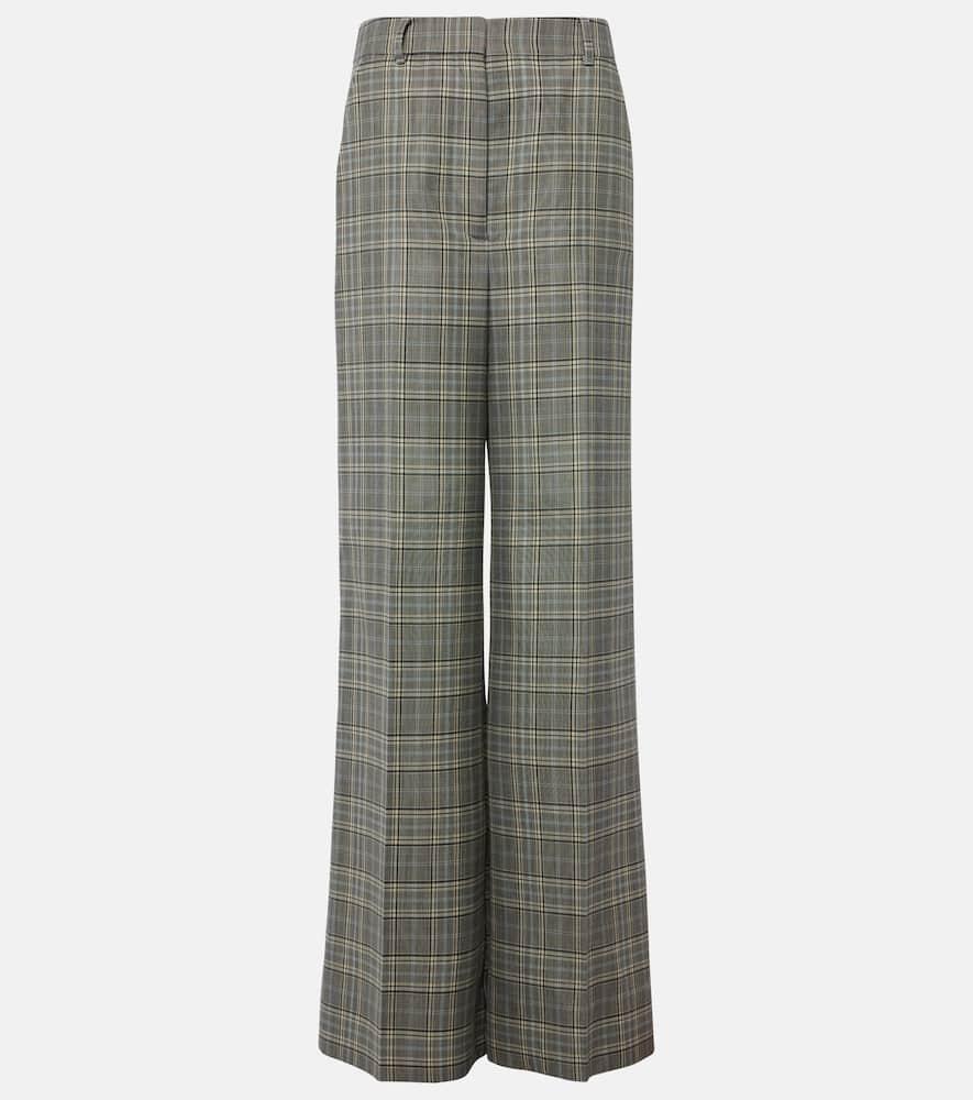 stella mccartney checked wool flared pants
