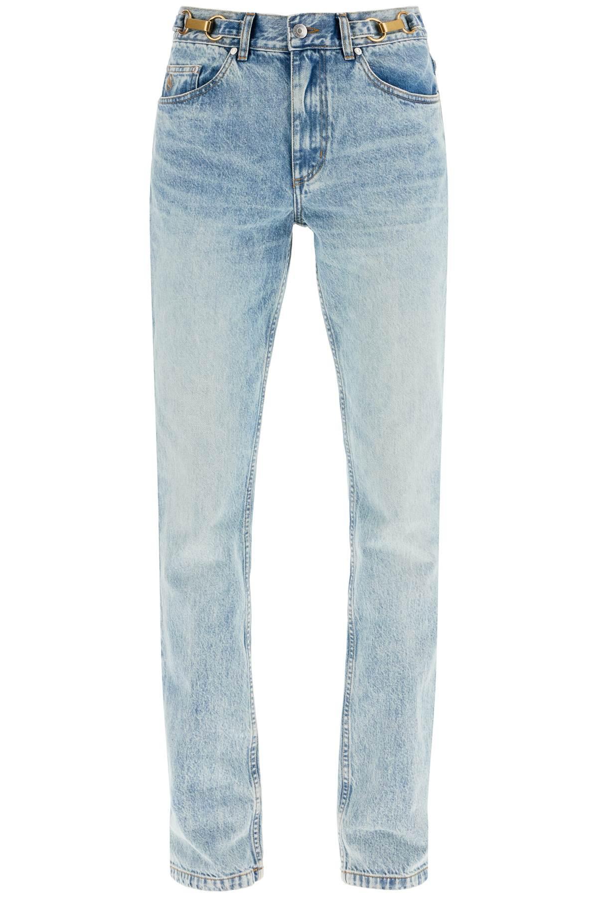 stella mccartney clasp-embellished mid-rise tapered jeans