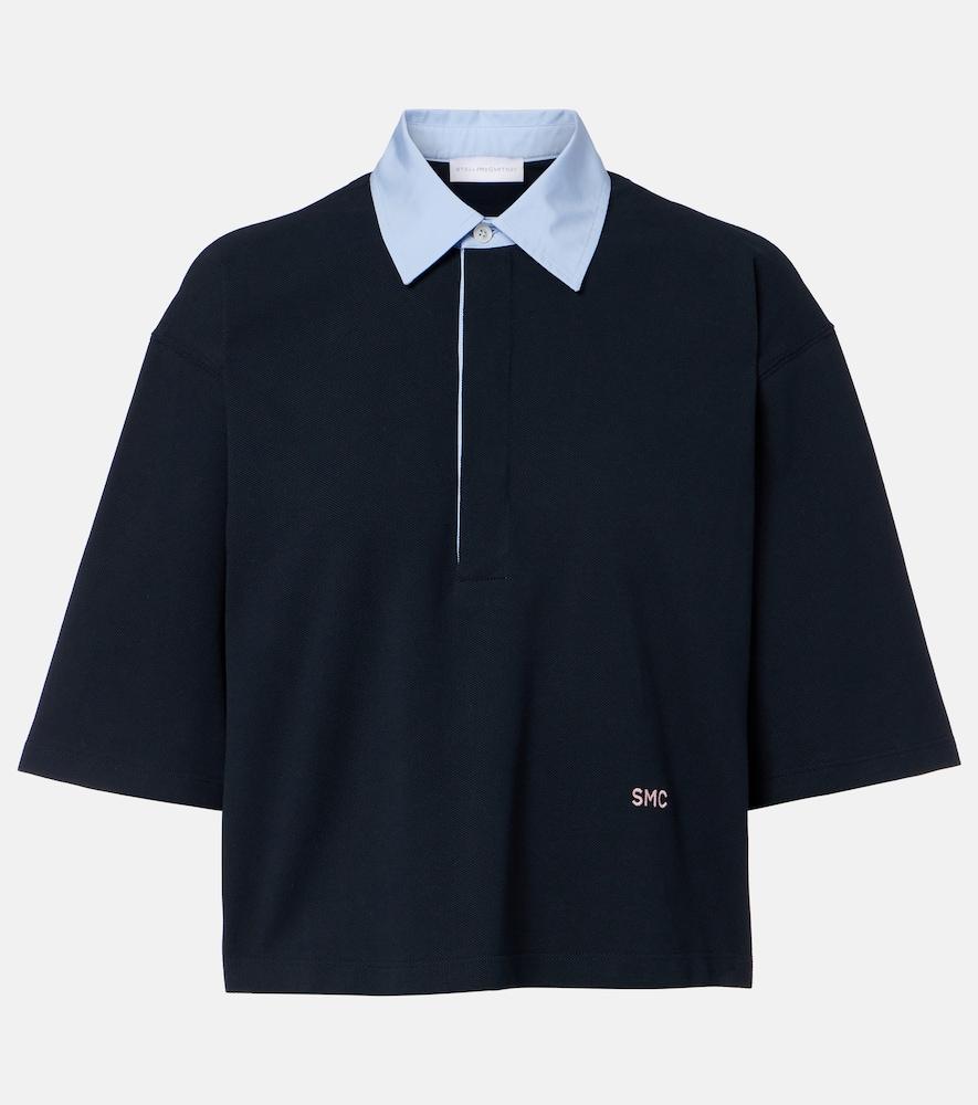 stella mccartney cropped cotton piqué polo shirt
