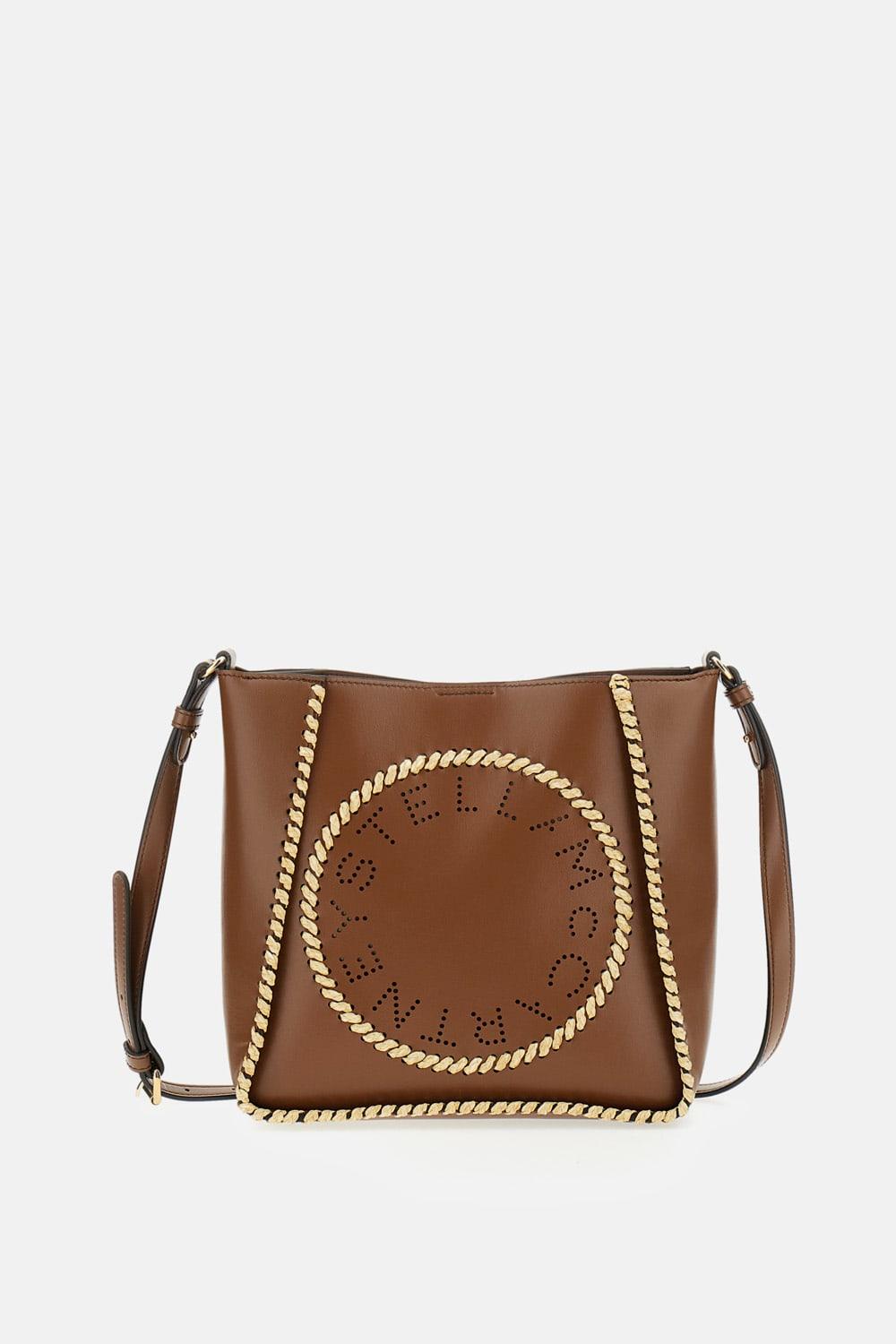 stella mccartney crossbody logo bag raffia